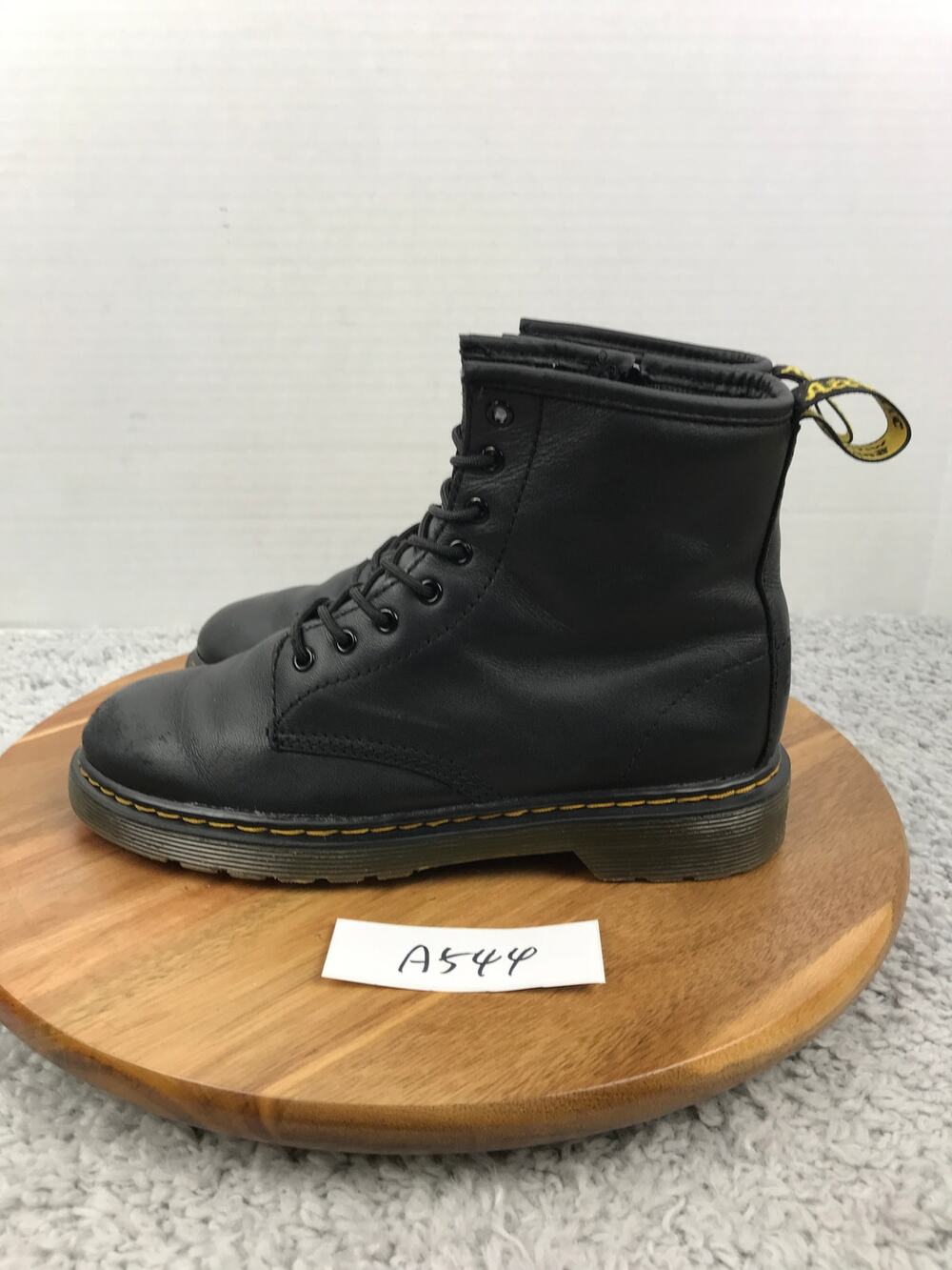 Dr. Martens Womens 5 1460 J Black Leather Lace Up Casual Lifestyle Daily Boots